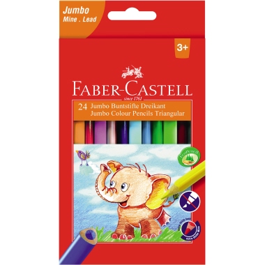 Farbstift Castell Jumbo dreikant 24er Kartonetui, sortiert, 116524