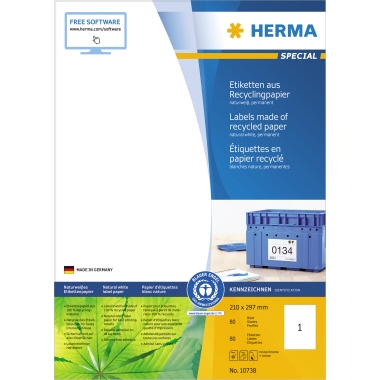 Etikett Herma 10738 210x297mm weiß 