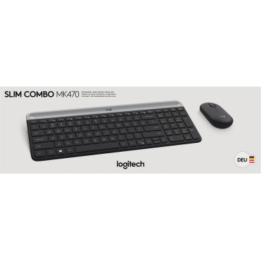 Tastatur-Maus-Kit Logitech Slim MK470 schwarz (graphite)