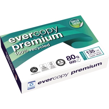 Kopierpapier Evercopy 1902C A4 80g recycled Cie: 135, Premium, 500 Blatt