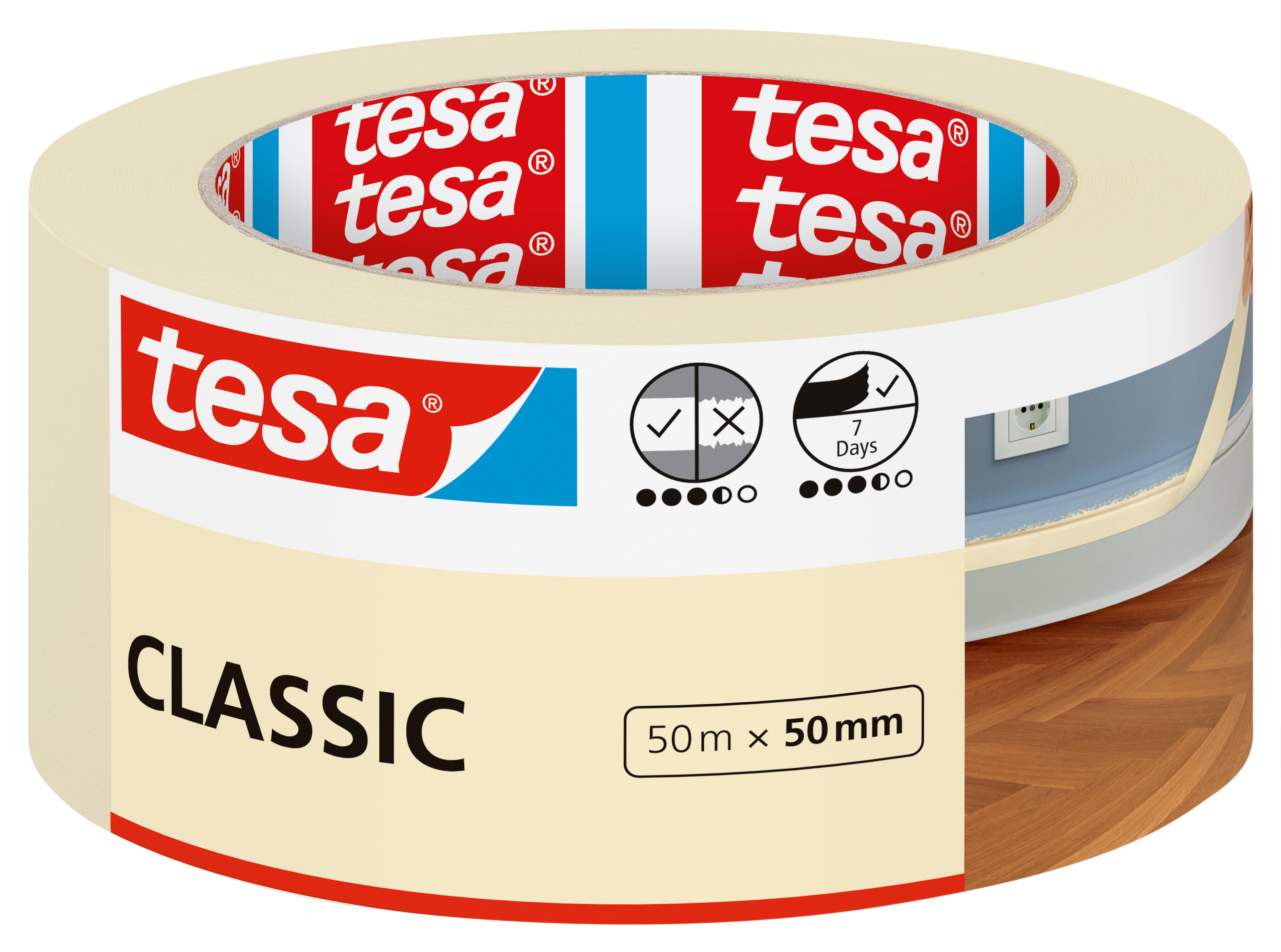 Kreppband Tesa 52807 50mx50mm classic 