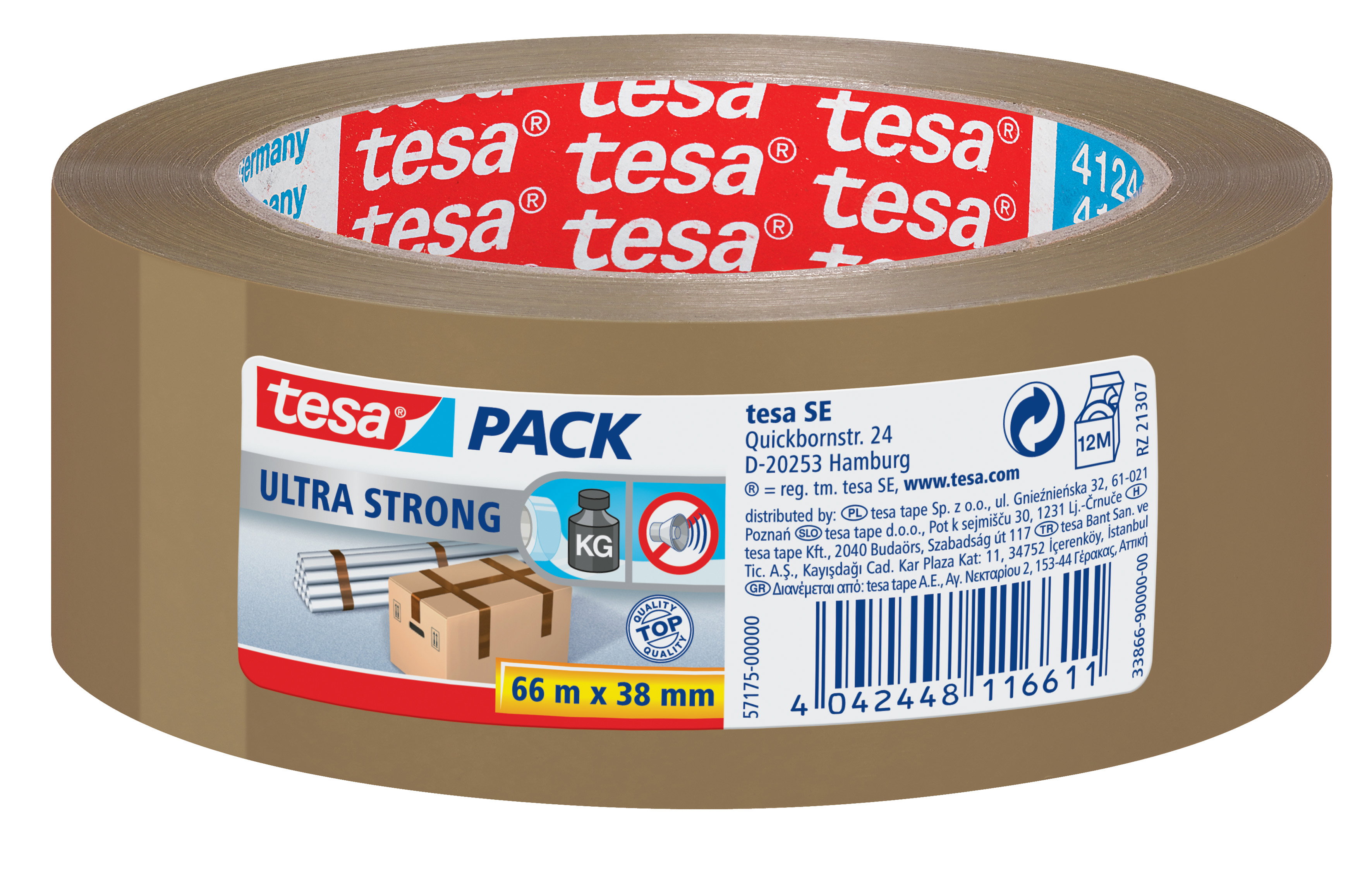 Packband Tesa 57175 66mx38mm braun Pvc, Ultra Strong, Qualität 4124