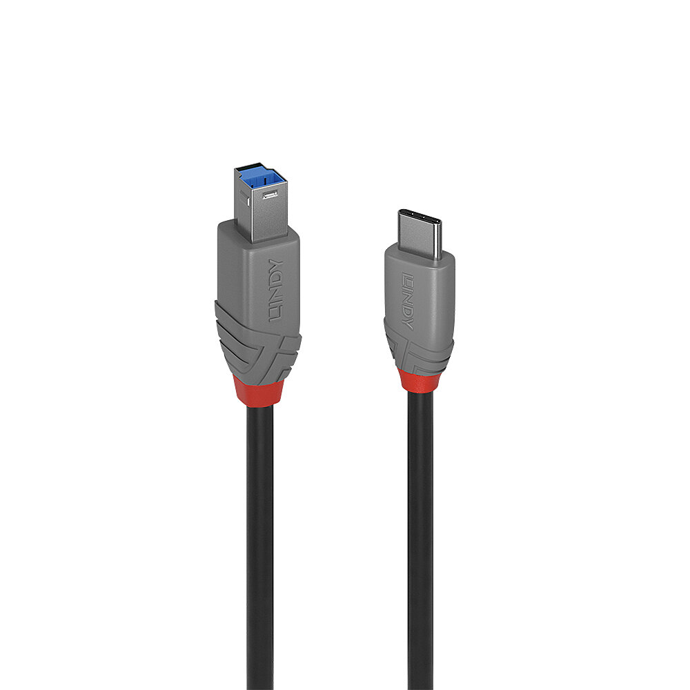 USB Kabel Lindy 36665 0.5m USB 3.2 Typ C an B Kabel Anthra Line