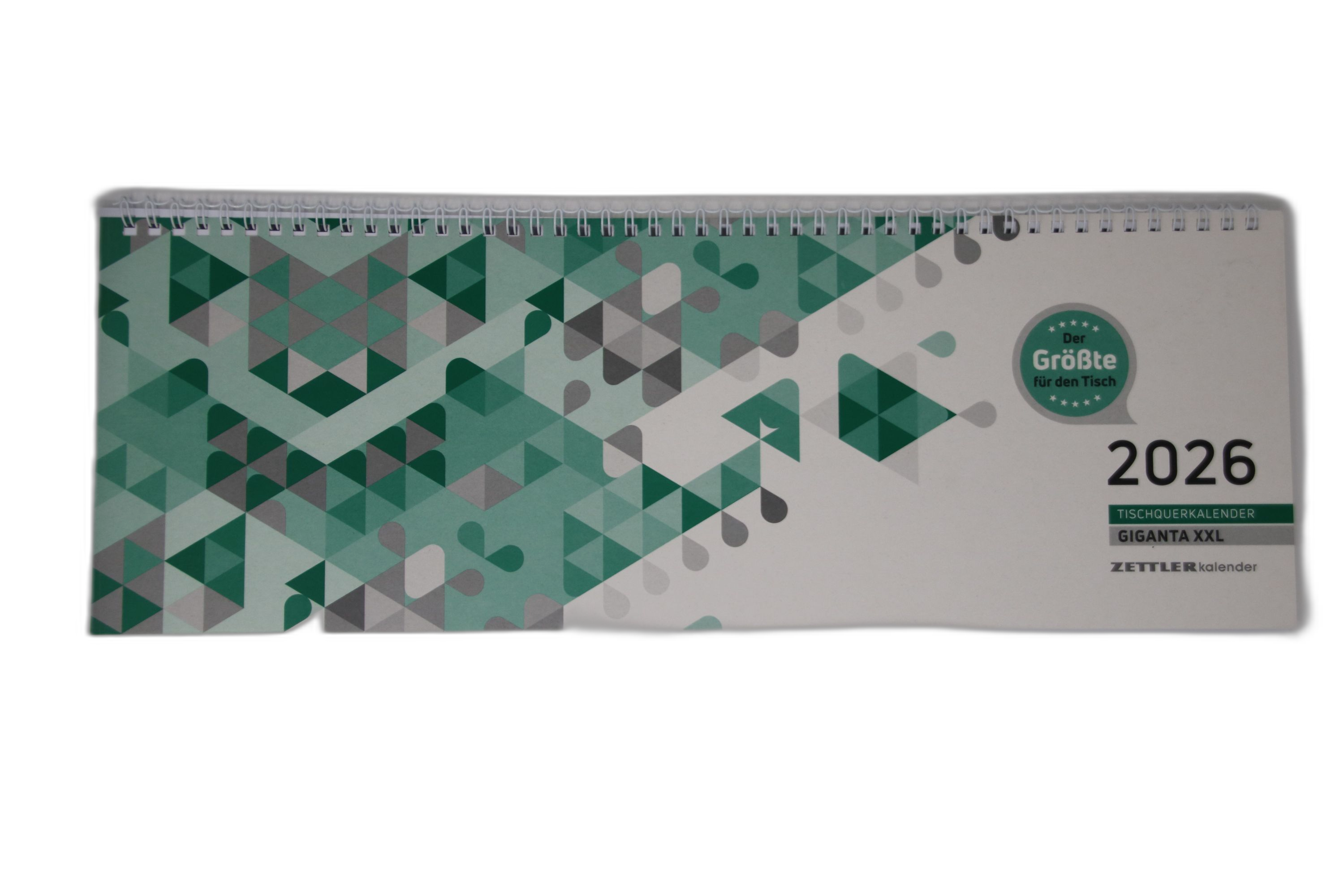 Tischkalender Zettler 126-0013 1W/2S Quer, 42x14,5cm, Grün, Sonn-und Feiertag