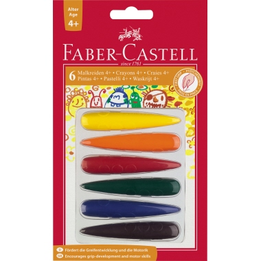 Malkreide Faber Castell Finger 6er Etui ergonomische Fingerform, Kinder a. 4 J.