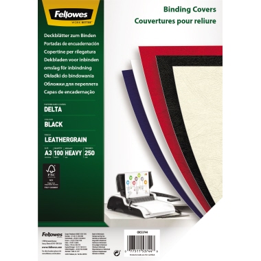 Deckblatt Fellowes 5374401 A3 Leder schwarz