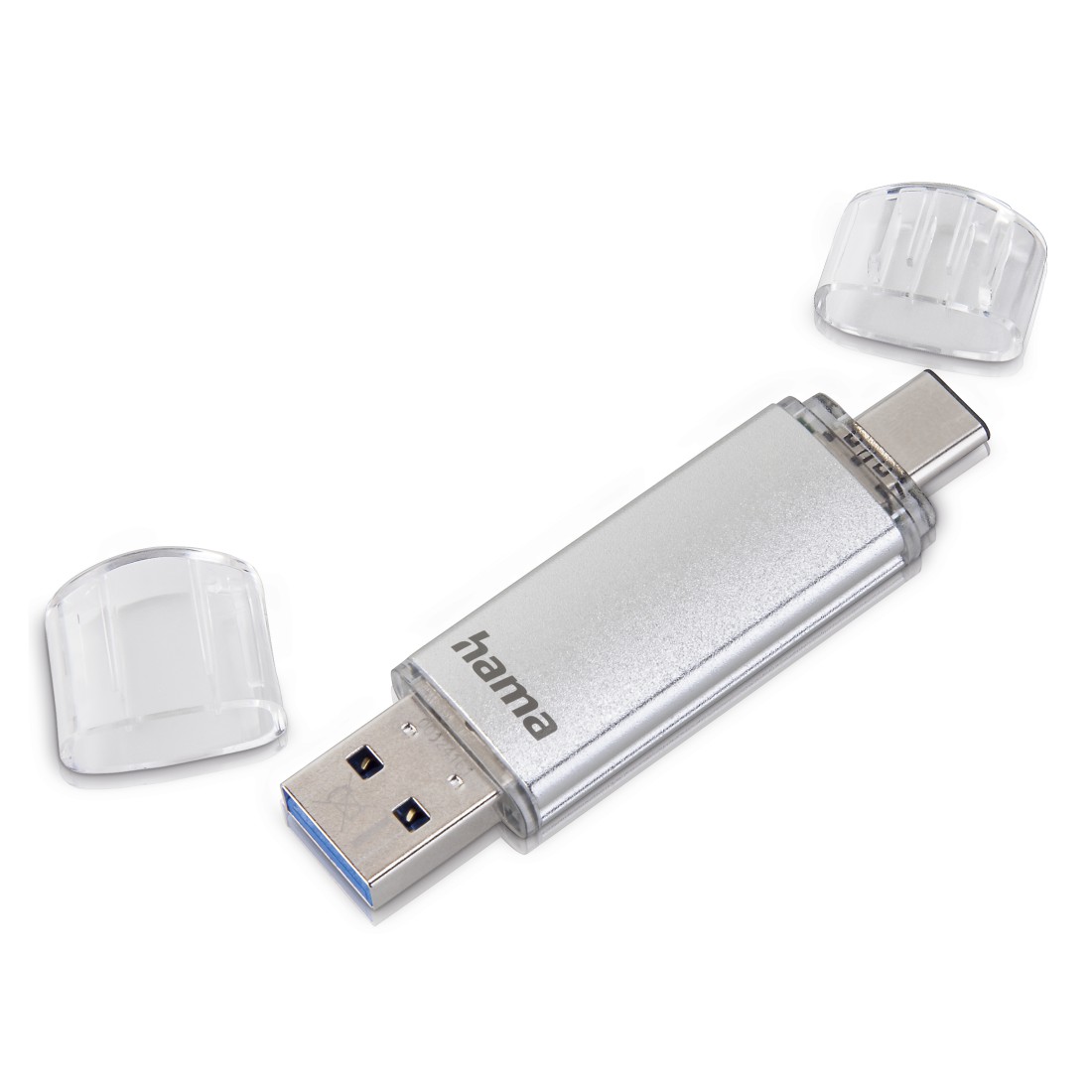 USB-Speicherstick Hama 124163 C-Laeta silber Type-C USB 3.1/USB 3.0, 64GB, 40 MB/s
