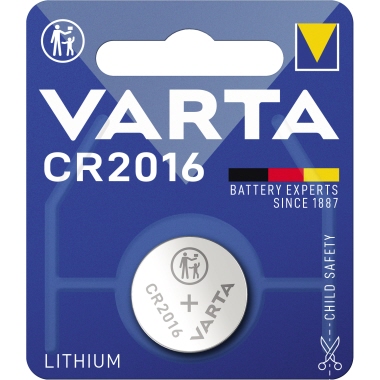 Knopfzelle Varta CR2016 3V Lithium 1er Blister, Professional Electronics