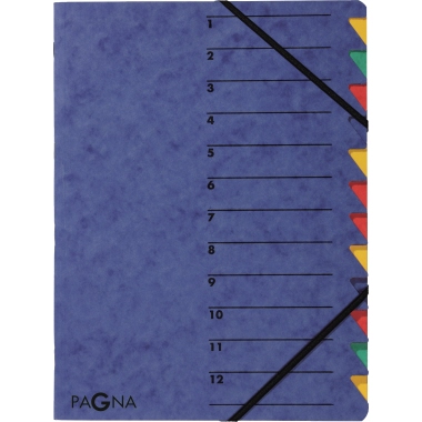 Ordnungsmappe Pagna 24131 A4 12F. blau 12 Fächer