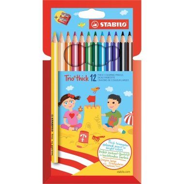 Farbstift Stabilo 203/2-12 Trio dick Etui á 12 Stück
