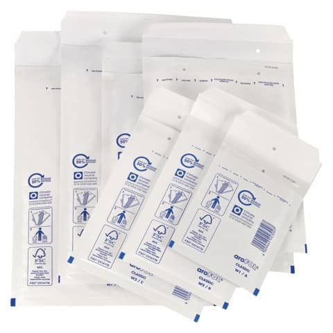 Luftpolstertasche aroFol Plus Gr. 3 weiß 150 x 215 mm