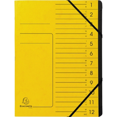 Ordnungsmappe Exacompta 541209E  gelb 12 Fächer 