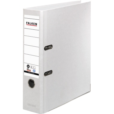 Ordner Falken A4 nature plus 80mm weiß Pappe