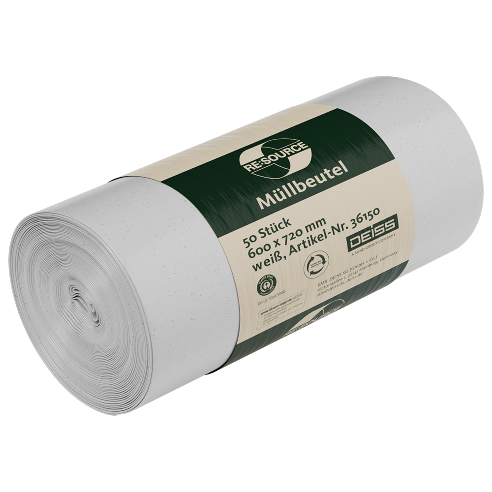 Müllsack Deiss 60L 600x720mm weiß 