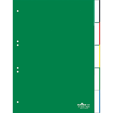 Register DURABLE 6220 A4 blanko 5-teilig Kunststoff grün