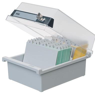Karteikasten HAN 966 A6 gr/trans inkl. Schloss