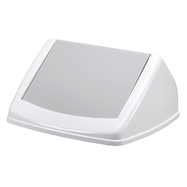 Abfalleimer DURABLE Durabin Flip weiß/grau 36,6x74,7x32cm