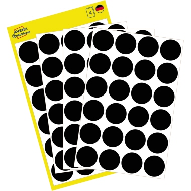 Etikett Zweckf. 3003 Ø18mm schwarz Markierungspunkte