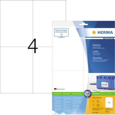 Etikett Herma 8630 105x148mm Premium, SuperPrint, LaserInkCopy