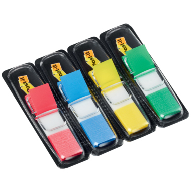 Haftstreifen Post-it® Index 683-4 Mini gelb, rot, blau, grün