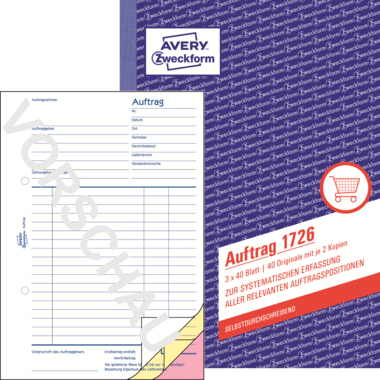 Aufragsbuch Avery Zweckform 1726 A5  