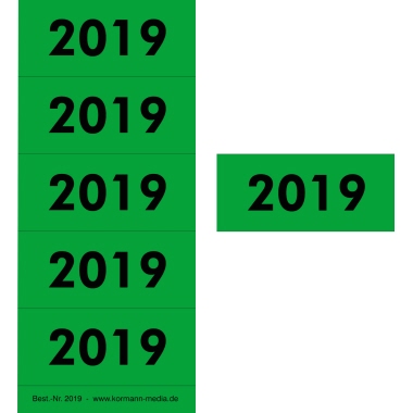 Inhaltsschilder 2019 grün 100 Stück