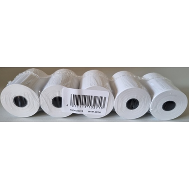Thermorolle 57mmx25m Ø-12mm 5 Stück weiß mit Lastschriftaufdruck