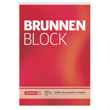 Schreibblock BRUNNEN 52728 A4 50 Blatt kariert 