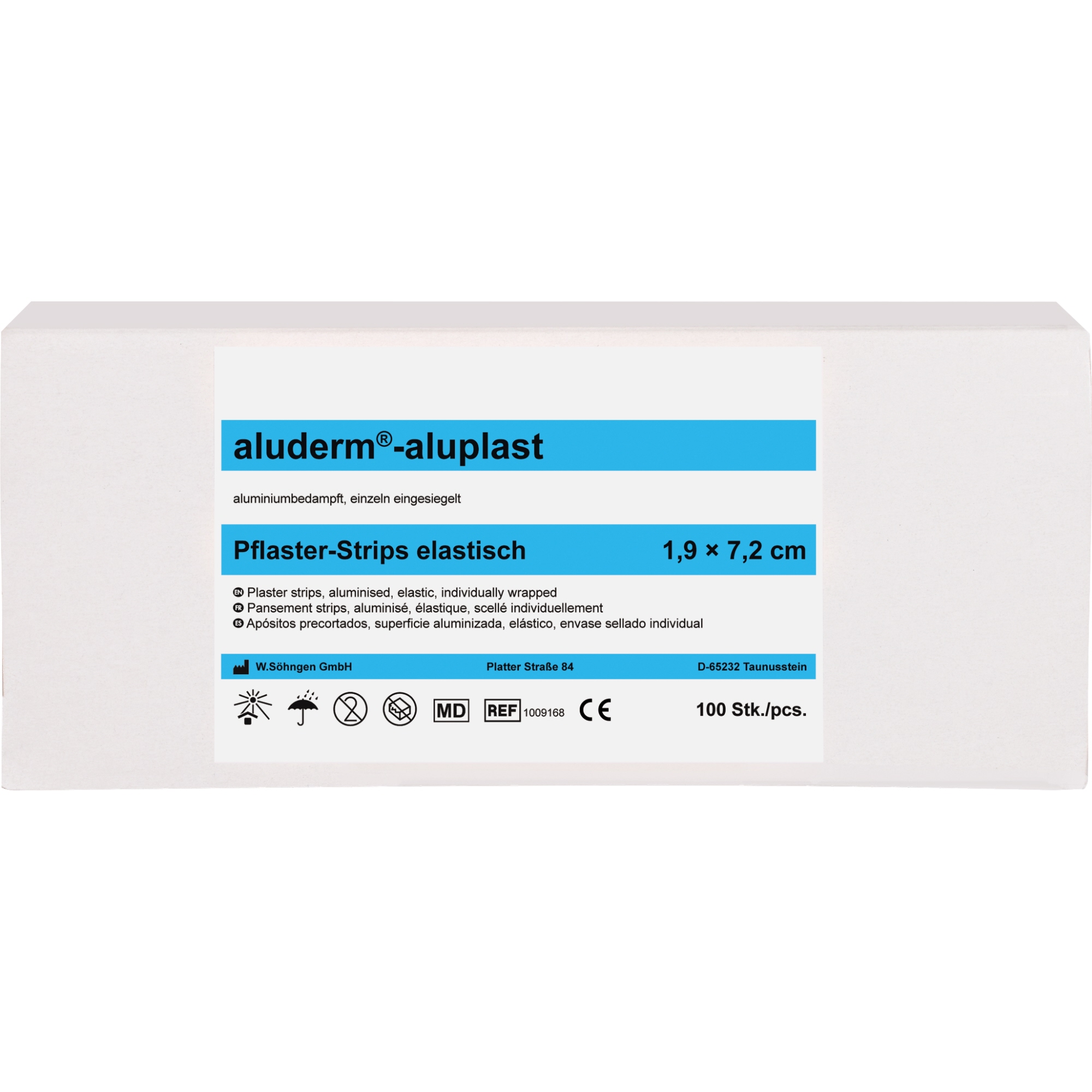 Pflaster SÖHNGEN® 1009168 aluderm 1,9x7,2cm weiß Aluplast