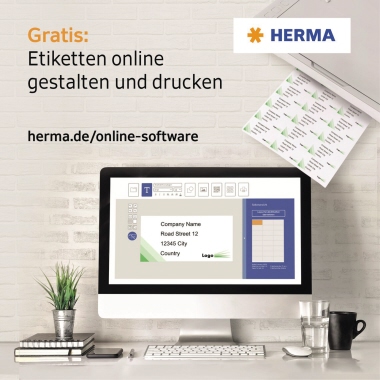 Etikett Herma 4576 105x148mm weiß Wetterfest, Folie, Ablösbar, Matt, Für L