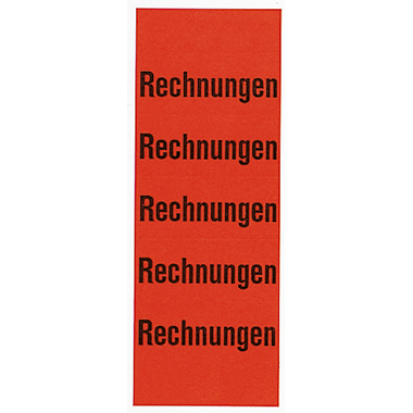 Inhaltsschilder Rechnungen rot 