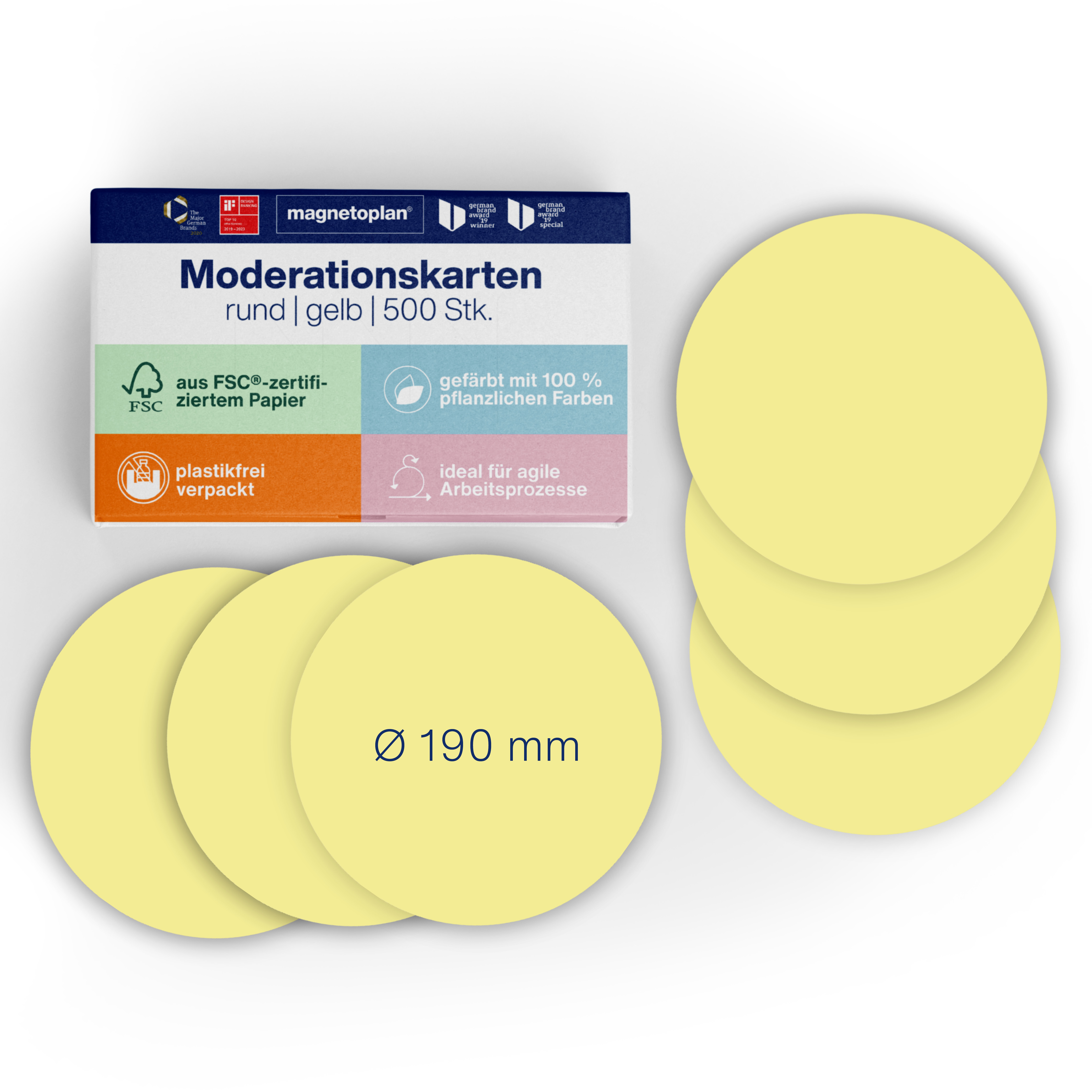 Moderationsk. Magnetop. 111151802 gelb Kreis 19cm