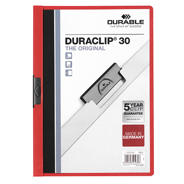 Klemmmappe DURABLE 2200 A4 rot 