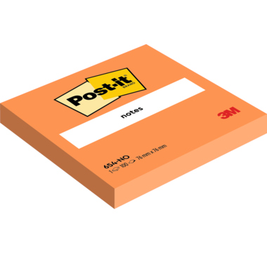 Haftnotiz Post-it® 654N 76x76mm neonorange 