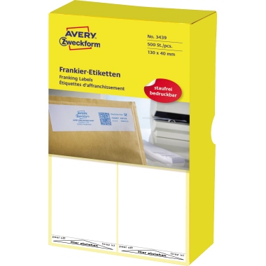 Etikett Avery Zweckform 3439 130x40mm weiß Frankier 500 St.