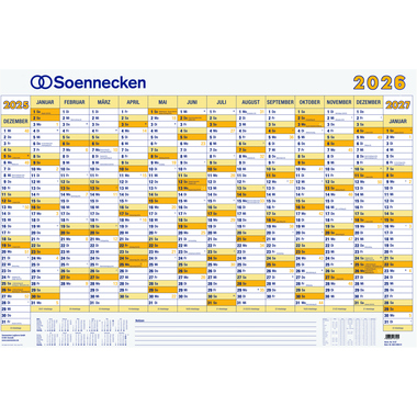 Plakatkalender Soennecken 5175-26 14 Monate / 1 Seite 100x70cm 2026