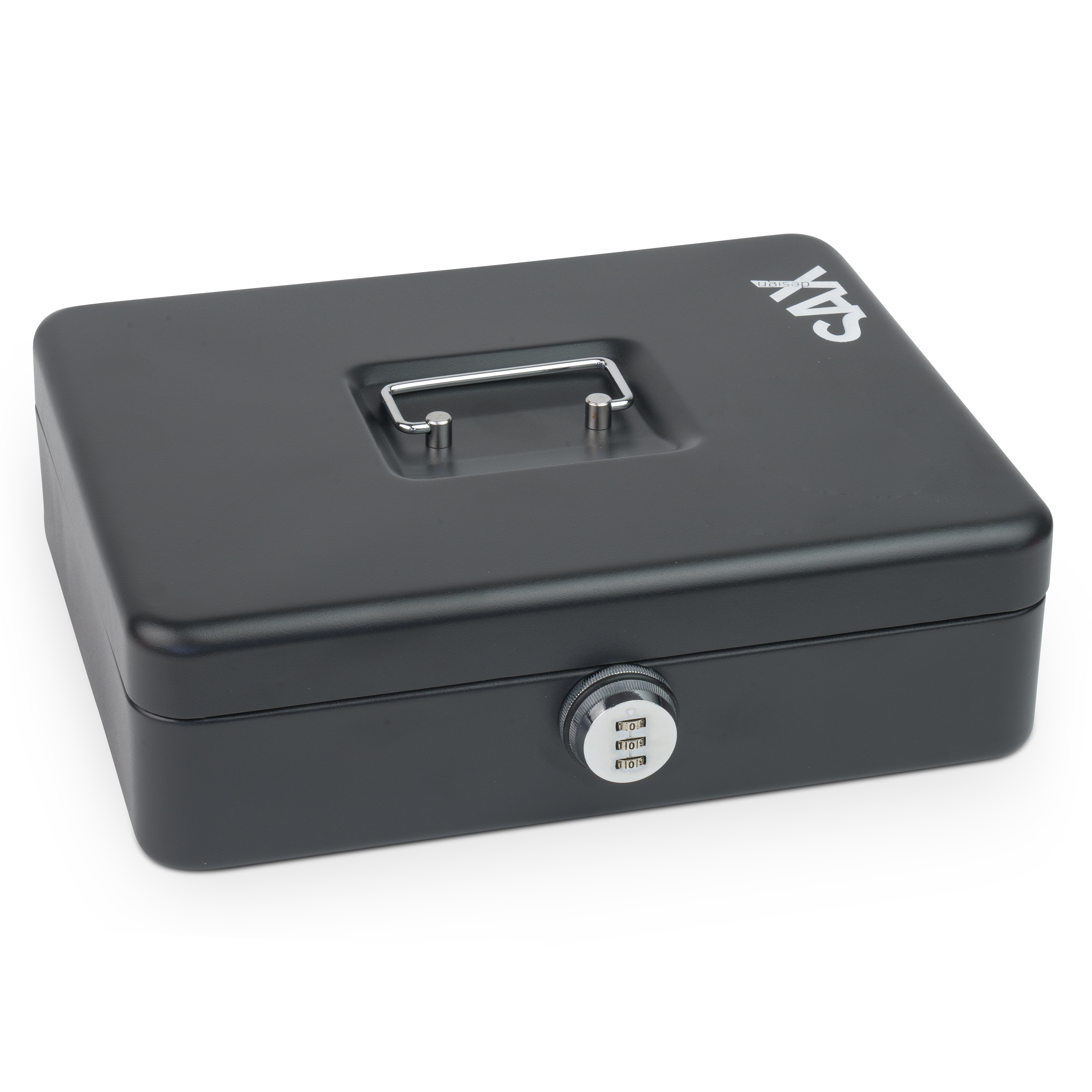 Geldkassette SAX 0-824 XL sw. 30x24x9cm  mit Zahlenschloss matt