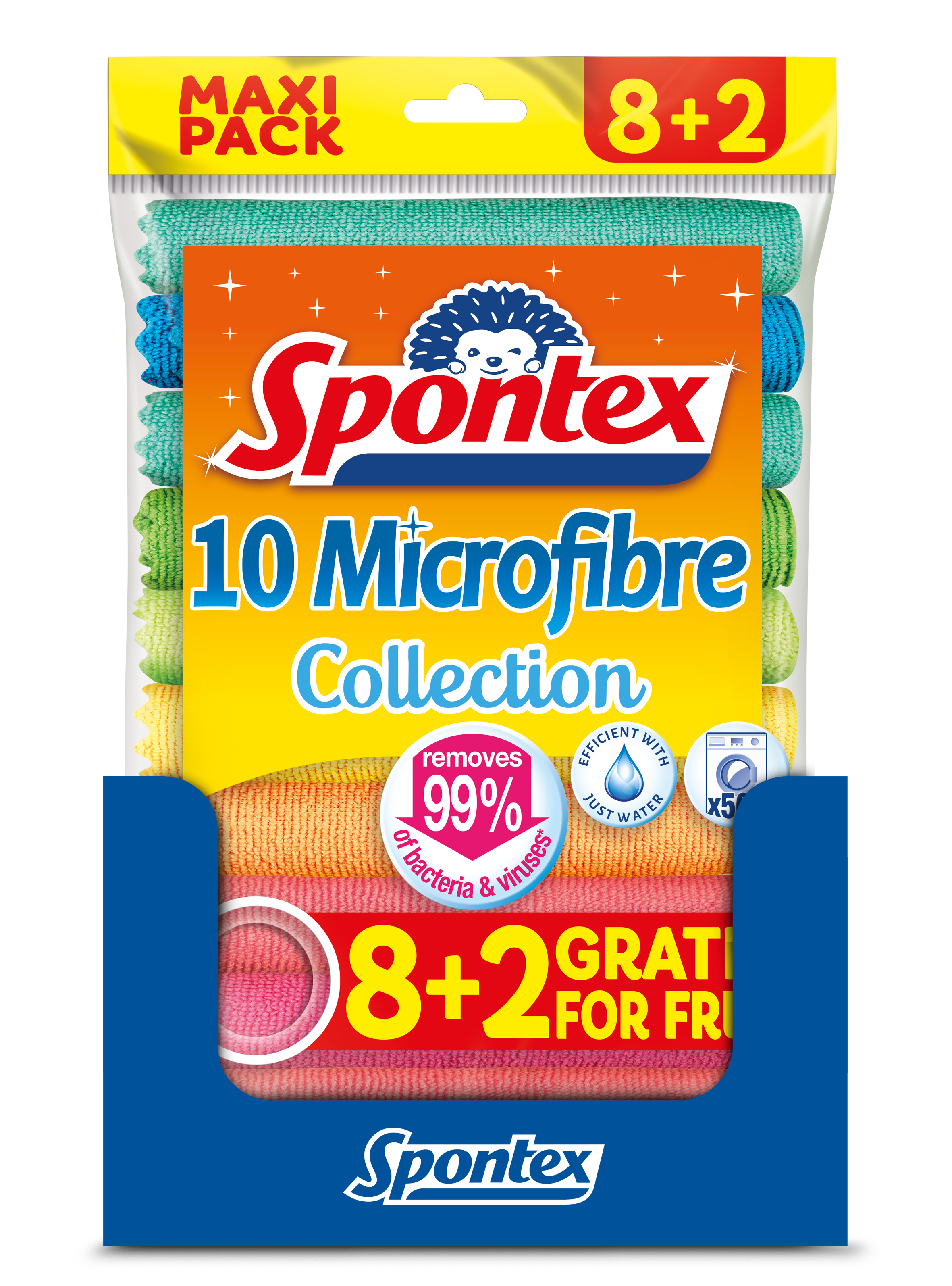 Microfasertuch SPONTEX Allzwecktücher 30x30 cm 8 Tücher + 2 Gratis
