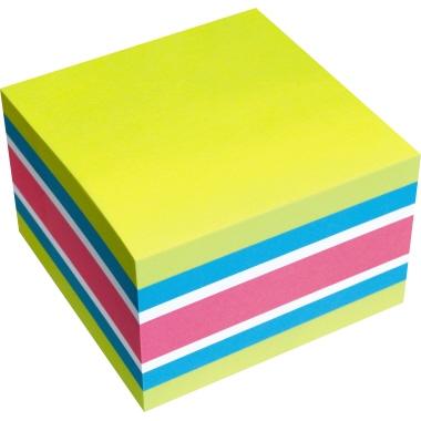 Haftnotizwürfel Soe 5839 75x75mm 450Bl. gelb/blau/weiß/pink