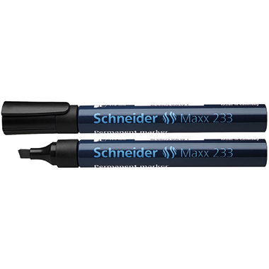 Permanentmarker Schneider Maxx 233 schw Schwarz 1-5mm, Keilspitze