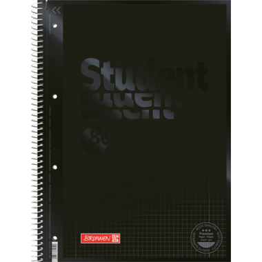 Collegeblock BRUNNEN 28190 A4 kariert schwarz 80 Blatt