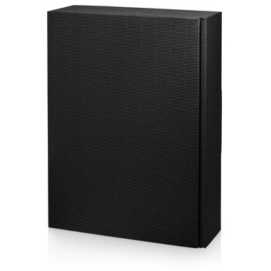 Geschenkkarton 360x250x90mm schwarz 3er Präsentkarton offene Welle