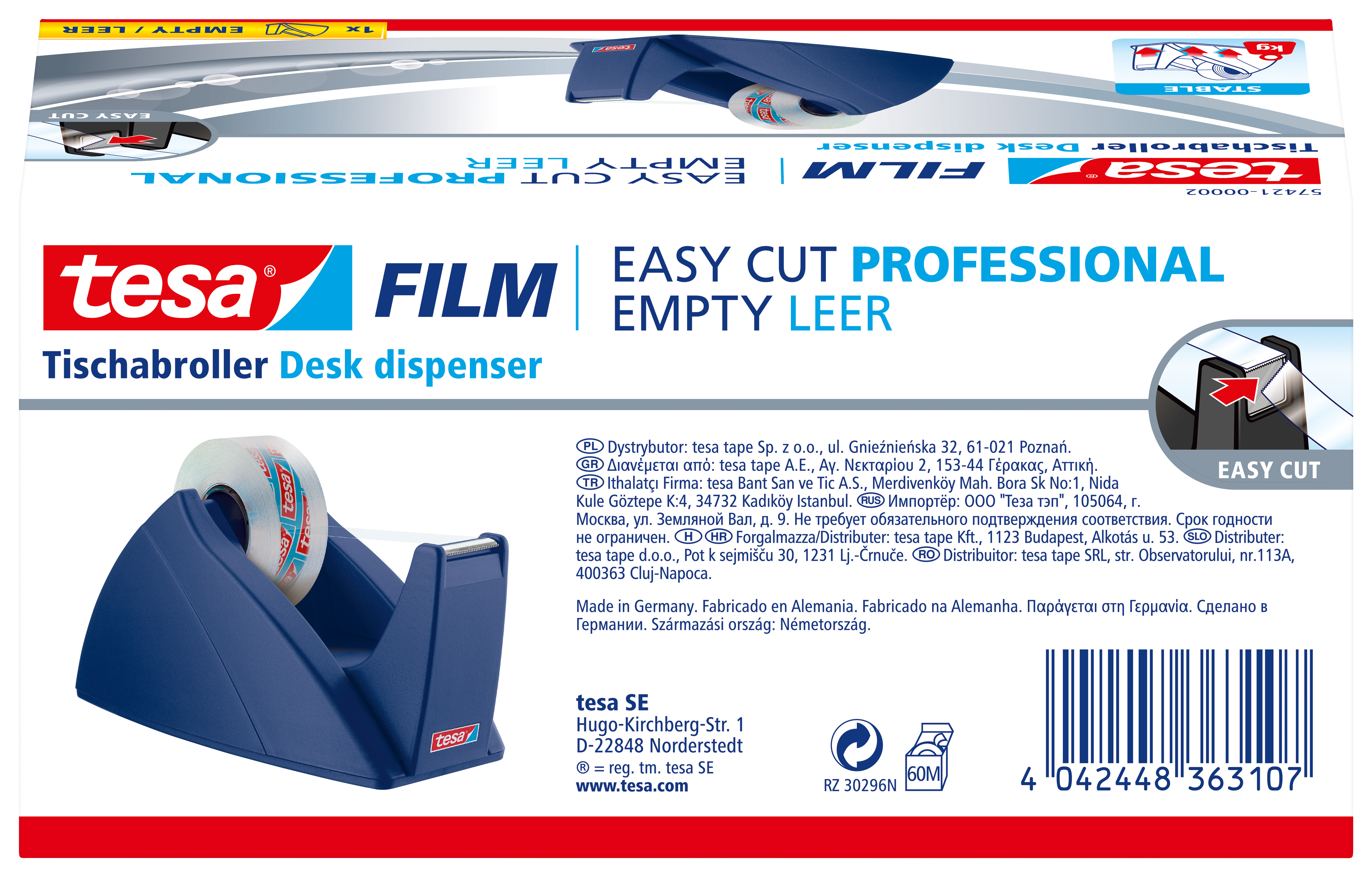 Tischabroller Tesa 57421royalblau 33mx19mm