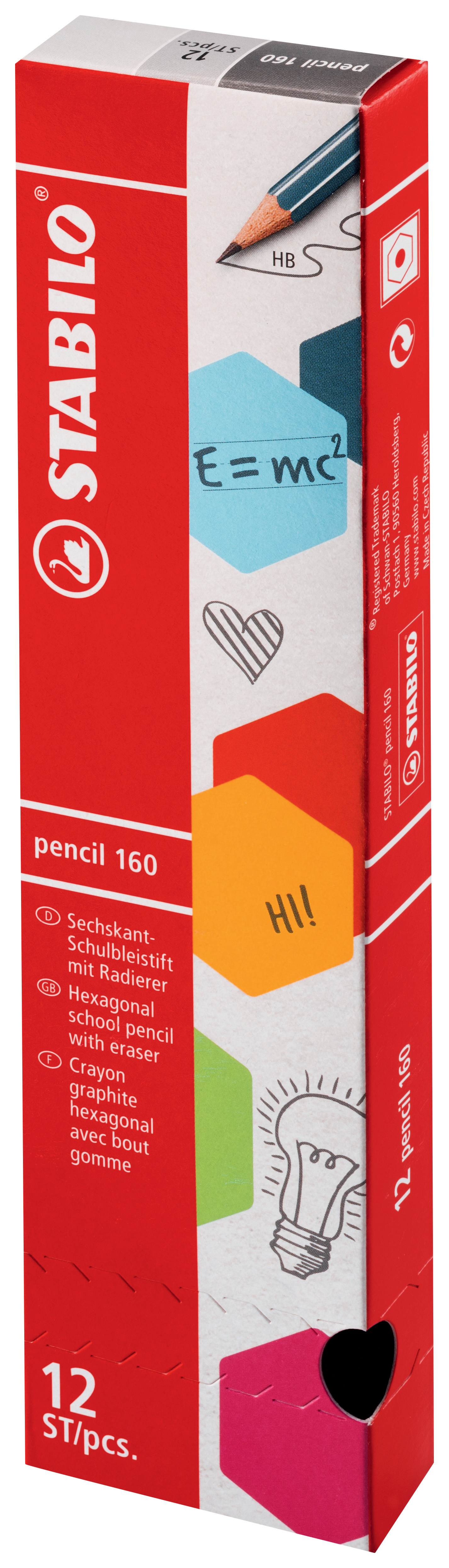 Bleistift Stabilo 2160 HB orange mit Gummikapsel