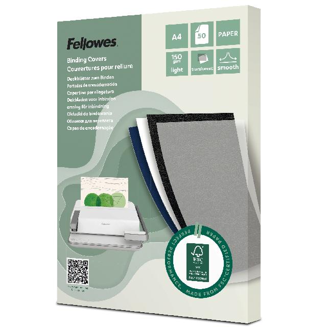 Deckblatt Fellowes A4 100143443 Transparent FSC Papier Pck. 50 Stk.