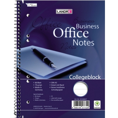 Collegeblock Landré 100050258 A5 80B lin 4-fach Lochung