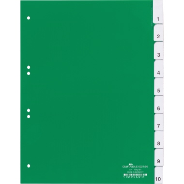Register DURABLE 6221 A4 blanko 10-teilig Kunststoff grün