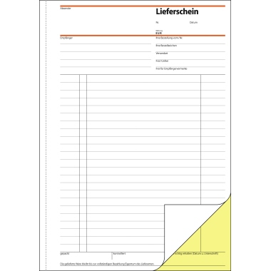 Lieferschein Sigel SD015 A4 SD 2x40Blatt T, Mit Empfangsschein
