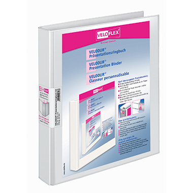 Ringbuch Veloflex 41431 A4 25mm 4R weiß Rückenbreite 33mm Präsentations