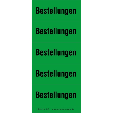 Inhaltsschilder Bestellungen grün 100 Stück